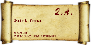 Quint Anna névjegykártya
